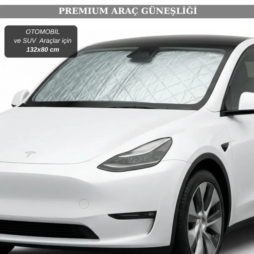 Oto Araç Araba Güneşliği Ön Cam Güneşliği Koruyucu Isı Yalıtımlı Metalize 132x80